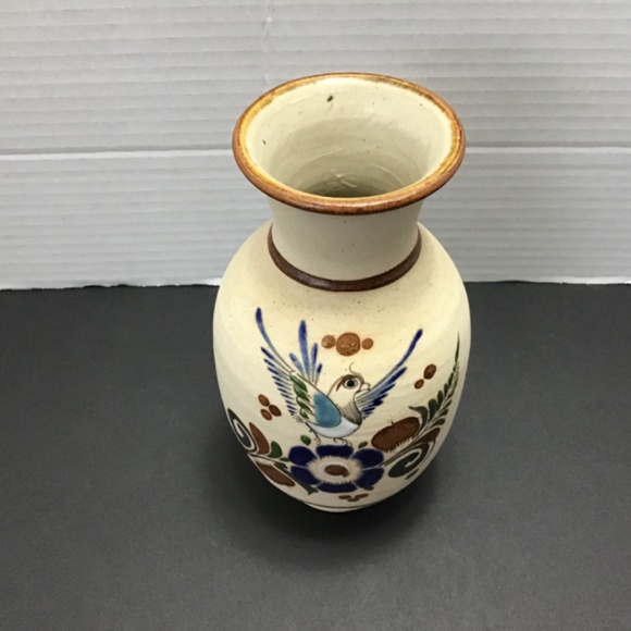 Retro Mexican Tonalá Vase with Little Bird - Picture 2 of 7